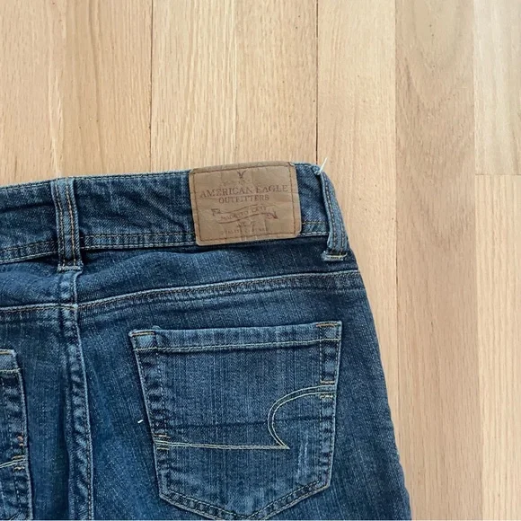 Y2K American Eagle Ultra Low rise bootcut Artist dark wash Jeans 0 short - Picture 5 of 10